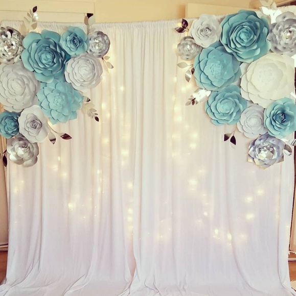 Paper flower set for backdrop